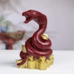 十二生肖幸運朱砂紅蛇風水擺件——象徵智慧、財富與守護的擺飾（提供兩種尺寸） - Image 3