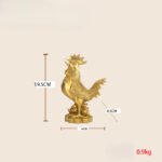 十二生肖幸運黃銅公雞擺件——風水招財家居裝飾 - Image 6